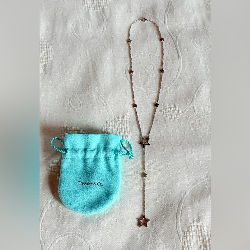 Tiffany & Co. Retired Adjustable Silver 0.925 Star Lariat Necklace